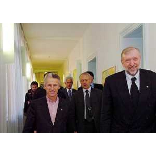 Riccardo Illy (Presidente FVG) e Dimitrij Rupel (Ministro Esteri Slovenia). (Lubiana 17/01/05)
