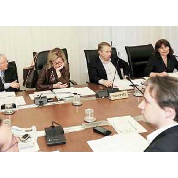 Sandra Savino (Assessore regionale Programmazione, Risorse economiche e finanziarie, Patrimonio e Servizi generali) alla riunione del Comitato per la legislazione, il controllo e la valutazione, in Consiglio regionale. (Trieste 23/04/09)