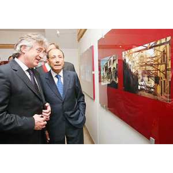 Renzo Tondo (Presidente Friuli Venezia Giulia) e Renato Giuseppe Schifani (Presidente Senato) in occasione del 33° anniversario del terremoto che ha colpito il Friuli nel 1976. (Gemona del Friuli 06/05/09) 