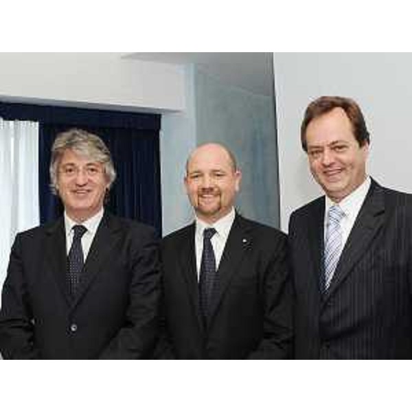 Renzo Tondo (Presidente Friuli Venezia Giulia), Michele Degrassi (Presidente Finest) e Tomislav Vidosevic (Ambasciatore Croazia in Italia) al seminario di Finest a Pordenone. (Pordenone 07/05/09)