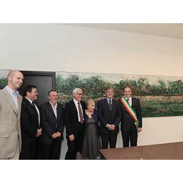 Renzo Tondo (Presidente Friuli Venezia Giulia) all'inaugurazione del mosaico dedicato a Walter Collavini nella sede civica di Bertiolo. (Bertiolo 12/06/09)