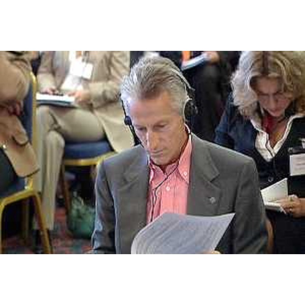 Riccardo Illy (Presidente Regione Friuli Venezia Giulia) ritratto durante la Sua partecipazione alla giornata inaugurale della X 'Task Force italo-russa sui distretti e le PMI'. (Trieste 26/10/06)