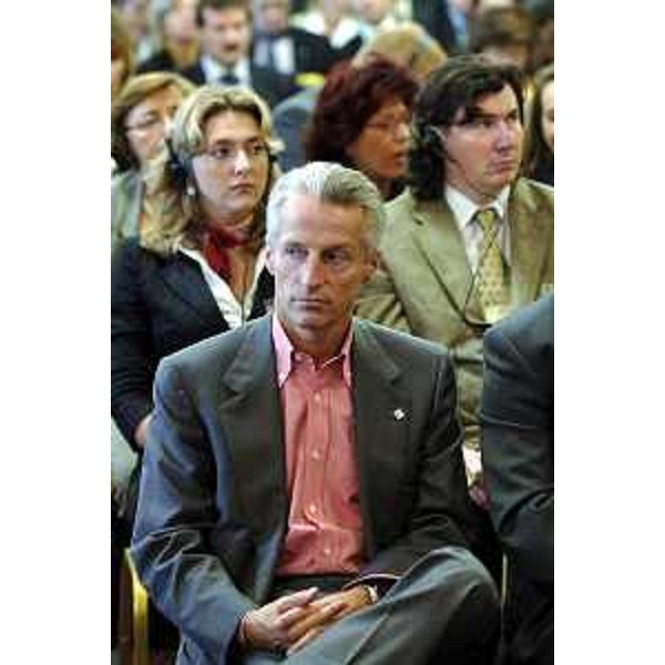 Riccardo Illy (Presidente Regione Friuli Venezia Giulia) ritratto nel corso della partecipazione alla giornata inaugurale della X 'Task Force italo-russa sui distretti e le PMI'. (Trieste 26/10/06)