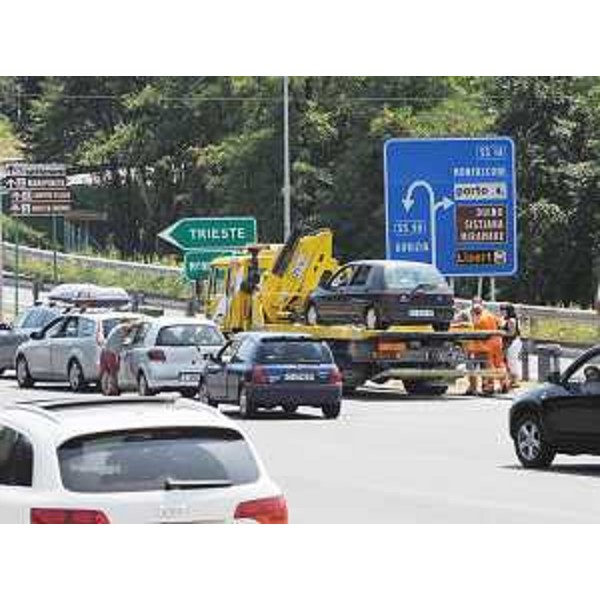 Situazione traffico sulla A4 Venezia-Trieste, barriera Lisert. (01/08/09)