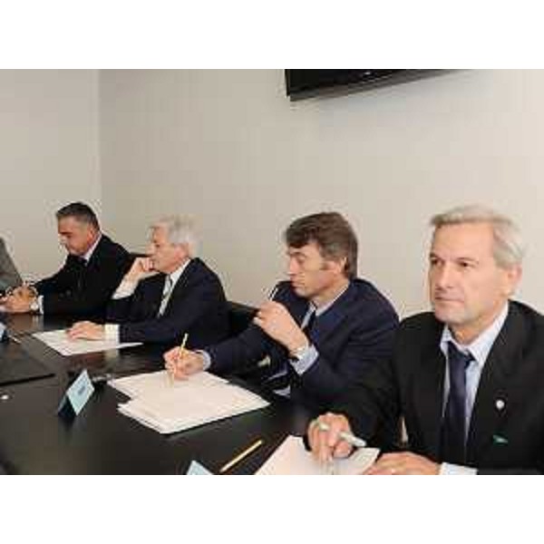Carlo Monai (Deputato), Ivano Strizzolo (Deputato), Alessandro Maran (Deputato) e Fulvio Follegot (Deputato) nel corso dell'incontro tra il Presidente Tondo e i parlamentari eletti per il FVG. (Udine 25/09/09) 