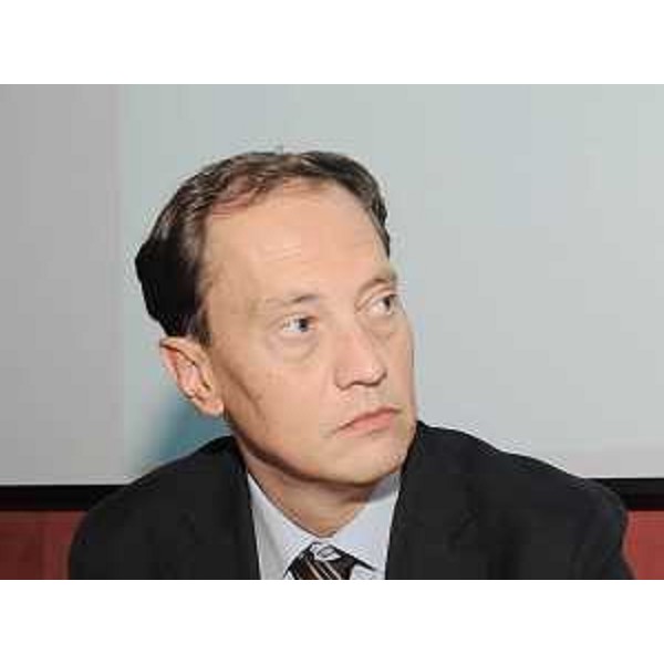 Luca Ciriani (Vicepresidente FVG e Assessore regionale Attività produttive) durante l'incontro con la stampa, nel corso della giornata conclusiva di Buy Friuli Venezia Giulia, alla Stazione Marittima di Trieste. (Trieste 26/09/09)