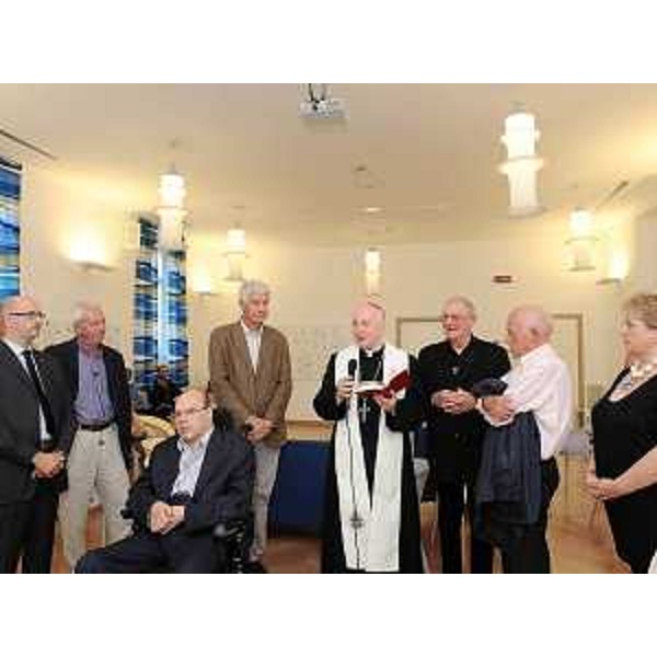Eugenio Ravignani (Vescovo Trieste), Franco Rotelli (Direttore generale ASS 1 Triestina) e Vladimir Kosic (Assessore regionale Salute e Protezione sociale) all'inaugurazione del rinnovato Centro di salute mentale di via Gambini a Trieste. (Trieste 28/09/09)