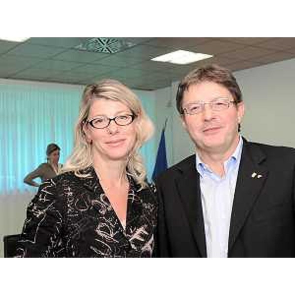 Federica Seganti (Assessore regionale Pianificazione territoriale, Autonomie locali e Sicurezza, delegato Relazioni internazionali e comunitarie) ed Enrico Gherghetta (Presidente Provincia Gorizia). (Udine 02/09/09) 