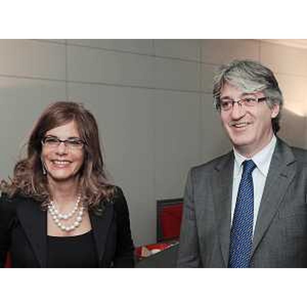 Emma Marcegaglia (Presidente Confindustria) e Renzo Tondo (Presidente Friuli Venezia Giulia) all'assemblea generale dell'Associazione degli Industriali di Trieste. (Trieste 12/10/09)