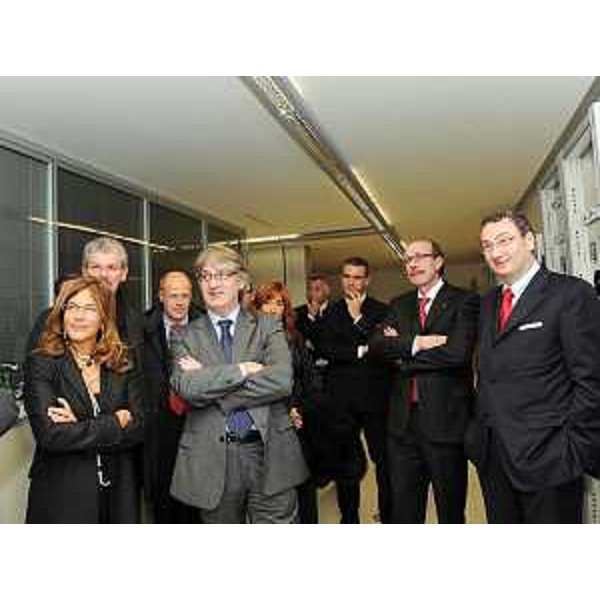 Emma Marcegaglia (Presidente Confindustria) e Renzo Tondo (Presidente Friuli Venezia Giulia) allo stabilimento Marcegaglia di Fontanafredda. (Fontanafredda 16/11/09)