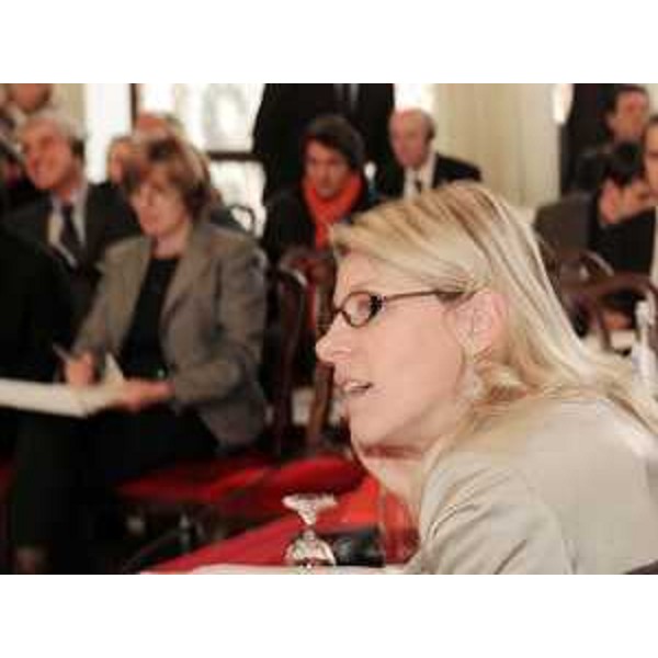 Federica Seganti (Assessore Pianificazione territoriale, Autonomie locali e Sicurezza, Relazioni internazionali e comunitarie Regione FVG) in occasione della Trilaterale Veneto-FVG-Carinzia. (Venezia 17/11/09)