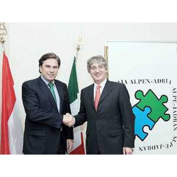 Franz Voves (Presidente Stiria) e Renzo Tondo (Presidente Friuli Venezia Giulia) a Villa Manin alla vigilia dell'Assemblea delle Regioni di Alpe-Adria. (Villa Manin di Passariano 18/11/09)
