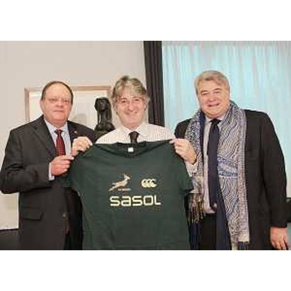 Gert Oosthuizen (Viceministro Sport e Attività Ricreative Sudafrica), Renzo Tondo (Presidente Friuli Venezia Giulia) ed Elio De Anna (Assessore regionale Sport). (Udine 20/11/09)