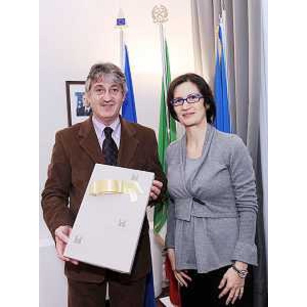 Renzo Tondo (Presidente Friuli Venezia Giulia) e Mariastella Gelmini (Ministro Università e Ricerca) nella sede della Regione. (Trieste 30/11/09)