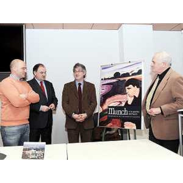 Marco Goldin (Curatore Mostre), Roberto Molinaro (Assessore regionale Cultura), Renzo Tondo (Presidente Friuli Venezia Giulia) ed Enzo Cainero (Commissario Azienda Speciale Villa Manin) alla presentazione del programma 2010 dell'Azienda Speciale Villa Manin. (Villa Manin di Passariano 21/12/09)