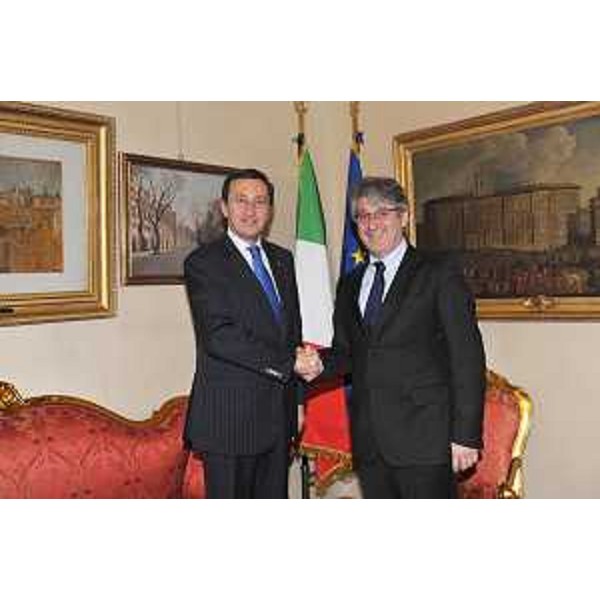 Gianfranco Fini (Presidente Camera) e Renzo Tondo (Presidente Friuli Venezia Giulia). (Roma 18/01/10)