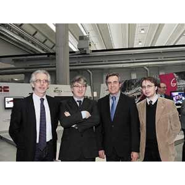 Gianfranco Pizzolitto (Sindaco Monfalcone), Renzo Tondo (Presidente Friuli Venezia Giulia), Giorgio Ret (Sindaco Duino-Aurisina) e Igor Gabrovec (Consigliere regionale) all'inaugurazione dello stabilimento della Seaway Technologies nel polo nautico della zona industriale del Lisert. (Monfalcone 05/02/10)