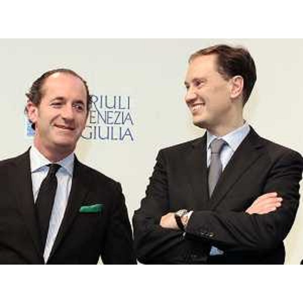 Luca Zaia (Ministro Politiche agricole e forestali) e Luca Ciriani (Vicepresidente FVG e Assessore regionale Attività produttive) nello stand della Turismo FVG alla BIT di Milano. (Milano 19/02/10)