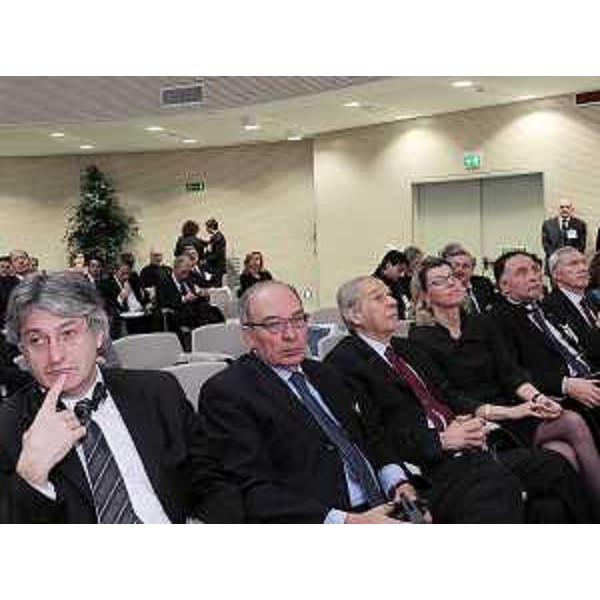 Renzo Tondo (Presidente Friuli Venezia Giulia), Alfredo Mantica (Sottosegretario Esteri), Ettore Romoli (Sindaco Gorizia) e Federica Seganti (Assessore regionale Relazioni internazionali e comunitarie). (Gorizia 09/03/10)