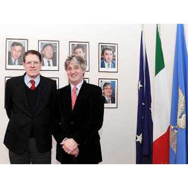 Il neo presidente della Corte d'Appello di Trieste Mario Trampus e il presidente della Regione Friuli Venezia Giulia Renzo Tondo. (Trieste 10/03/10)