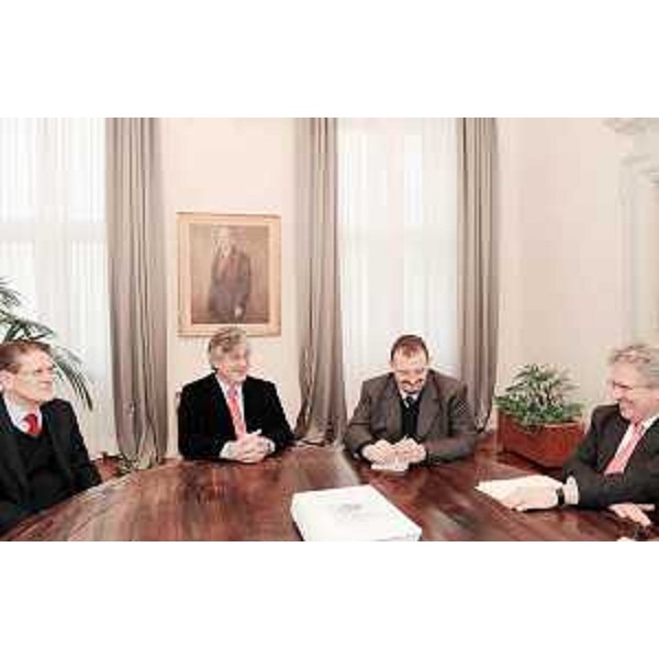 Mario Trampus (Presidente Corte d'Appello Trieste), Renzo Tondo (Presidente Friuli Venezia Giulia), Giorgio Carbonara (Portavoce presidente Tondo) e Daniele Bertuzzi (Capo Gabinetto FVG). (Trieste 10/03/10)