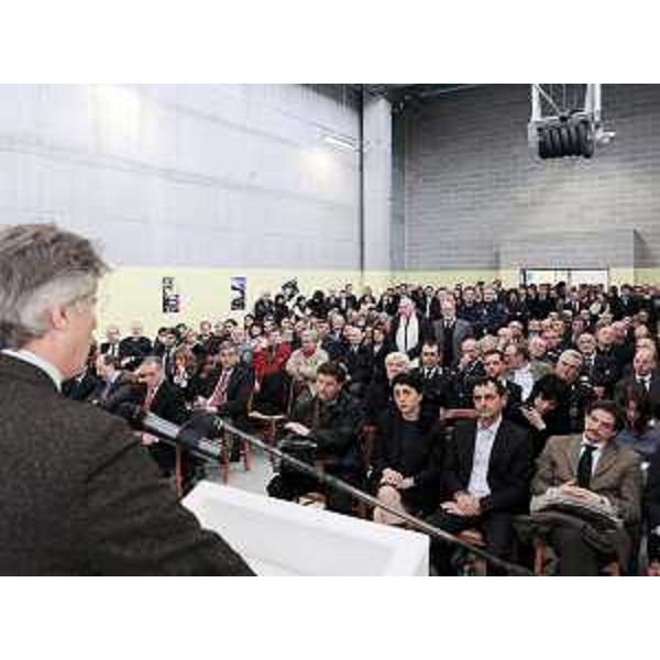 Renzo Tondo (Presidente Friuli Venezia Giulia) interviene all'inaugurazione della sede direzionale operativa della SAF-Autoservizi FVG SpA, a Udine. (Udine 19/03/10)