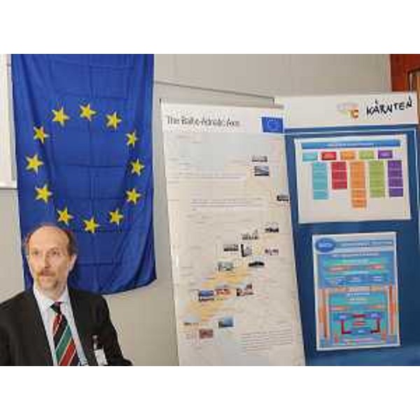 Riccardo Riccardi (Assessore regionale Viabilità e Trasporti) all'avvio ufficiale dello studio denominato Baltic-Adriatic Transport Cooperation (BATco). (Klagenfurt 16/04/10)