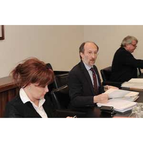 Alessia Rosolen (Assessore regionale Lavoro, Università e Ricerca, delegato Pari Opportunità e Politiche giovanili), Riccardo Riccardi (Assessore regionale Mobilità e Infrastrutture di Trasporto, delegato Protezione civile) ed Elio De Anna (Assessore regionale Ambiente e Lavori pubblici, delegato Attività ricreative e sportive) nel corso della riunione della Giunta regionale. (Udine 28/05/10)