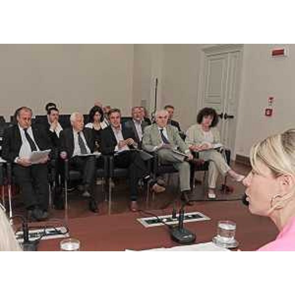 Federica Seganti (Assessore regionale Autonomie locali) nel corso dell'incontro con i rappresentanti delle Province di Gorizia e di Trieste e con i sindaci dei rispettivi territori sul tema della riduzione e razionalizzazione della spesa pubblica, nella sede della Regione. (Trieste 08/06/10)
