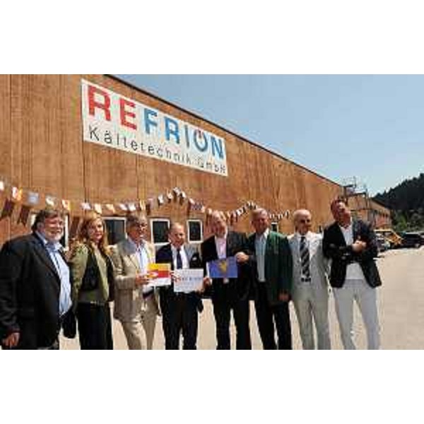 Renzo Tondo (Presidente Friuli Venezia Giulia) e Gerhard Doerfler (Governatore Carinzia) a Hermagor all'inaugurazione dello stabilimento della Refrion, società di Flumignano di Talmassons specializzata nella produzione di scambiatori di calore per la refrigerazione. (Hermagor 10/07/10)