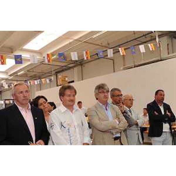 Renzo Tondo (Presidente Friuli Venezia Giulia) e Gerhard Doerfler (Governatore Carinzia) a Hermagor all'inaugurazione dello stabilimento della Refrion, società di Flumignano di Talmassons specializzata nella produzione di scambiatori di calore per la refrigerazione. (Hermagor 10/07/10)