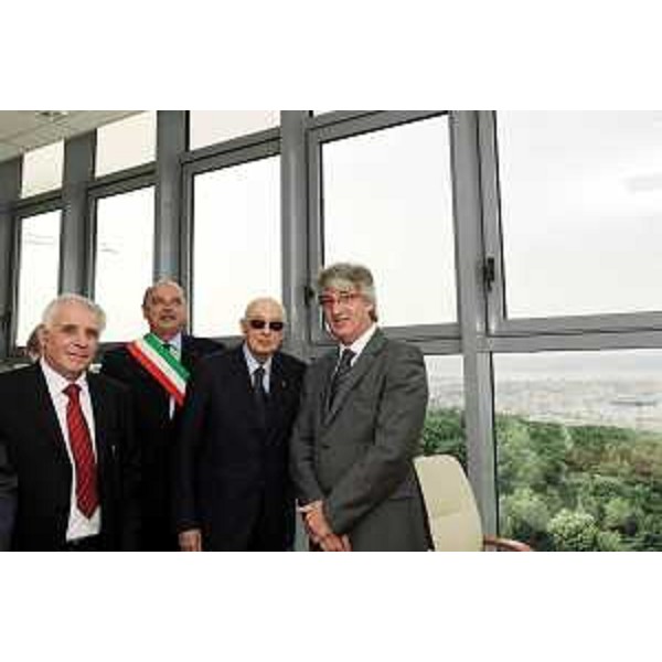 Giorgio Napolitano (Presidente della Repubblica Italiana), Renzo Tondo (Presidente della Regione Friuli Venezia Giulia), Roberto Dipiazza (Sindaco di Trieste) e Stefano Fantoni (direttore della SISSA) durante l'inaugurazione della nuova sede della SISSA. (Trieste, 13/07/2010)