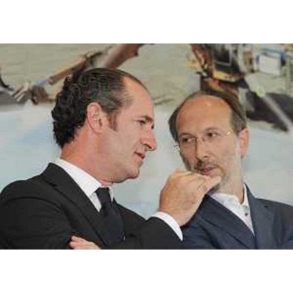 Luca Zaia (Presidente Veneto) e Riccardo Riccardi (Assessore Viabilità e Trasporti Friuli Venezia Giulia) all'inaugurazione della variante alla SP 41 di Pianzano. (Godega di Sant'Urbano 23/08/10)