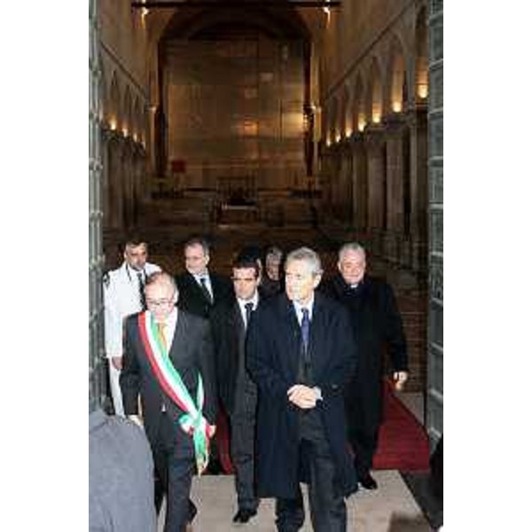 Francesco Rutelli (Vicepresidente del Consiglio e Ministro per i Beni e le Attività Culturali) con Alviano Scarel (Sindaco di Aquileia) ritratti in occasione dell'inconrto per il rilancio di Aquileia (Aquileia 20/11/06)