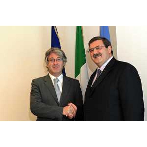 Renzo Tondo (Presidente Friuli Venezia Giulia) con Antonio Tozzi (Questore Udine). (Udine 22/09/10)