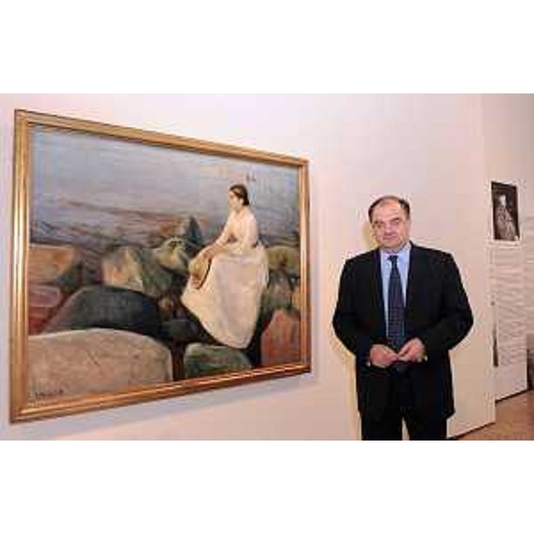 Roberto Molinaro (Assessore regionale Istruzione, Formazione e Cultura, delegato Politiche Famiglia) all'inaugurazione della mostra "Munch e lo Spirito del Nord. Scandinavia nel secondo Ottocento" allestita a Villa Manin. (Passariano 24/09/10)