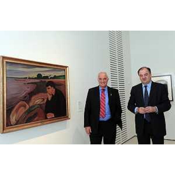 Enzo Cainero (Commissario straordinario Azienda speciale Villa Manin) e Roberto Molinaro (Assessore regionale Istruzione, Formazione e Cultura, delegato Politiche Famiglia) all'inaugurazione della mostra "Munch e lo Spirito del Nord. Scandinavia nel secondo Ottocento" allestita a Villa Manin. (Passariano 24/09/10)