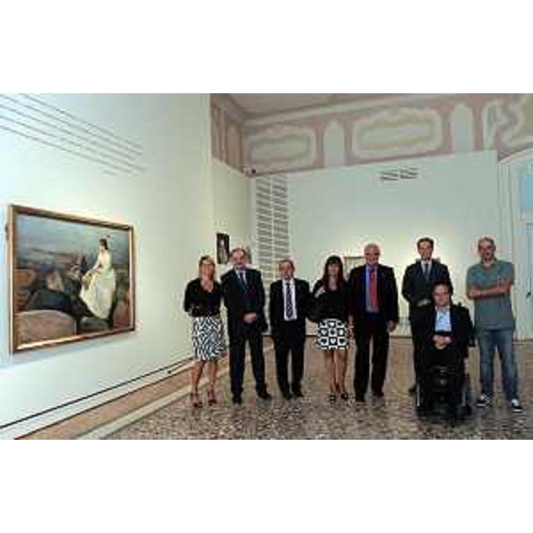 F.Seganti, R.Molinaro, C.Violino, A.Brandi, E.Cainero, L.Ciriani, V.Kosic e M.Goldin in una sala della mostra "Munch e lo Spirito del Nord. Scandinavia nel secondo Ottocento", nel corso dell'inaugurazione, a Villa Manin. (Passariano 24/09/10)