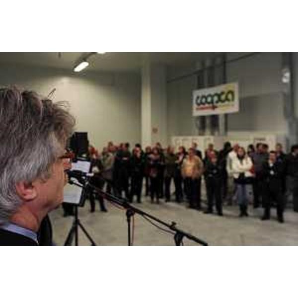 Renzo Tondo (Presidente Friuli Venezia Giulia) all'inaugurazione della Piattaforma Deperibili dell'Aster Coop. (Udine 22/10/10)