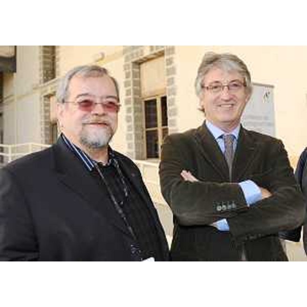 Paolo Canciani (Broadcaster canadese nato a Torviscosa) e Renzo Tondo (Presidente Friuli Venezia Giulia) alla "Conferenza dei protagonisti italiani nel mondo", a Villa Manin. (Passariano 28/10/10)