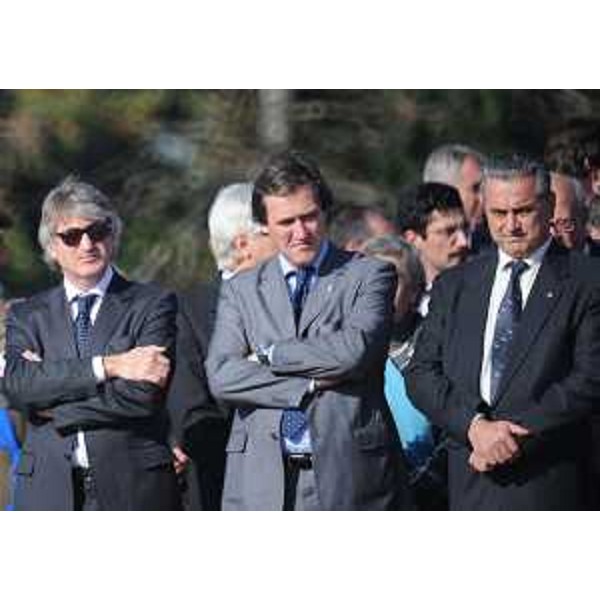 Renzo Tondo (Presidente Friuli Venezia Giulia), Roberto Menia (Sottosegretario Ambiente) e Carlo Monai (Deputato) alla cerimonia per la Festa dell'Unità nazionale e delle Forze armate del 4 novembre (vittoria italiana Prima Guerra mondiale), al Sacrario di Redipuglia. (Redipuglia 04/11/10)