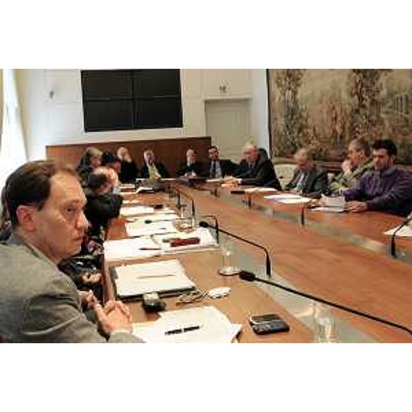 Luca Ciriani (vicepresidente Friuli Venezia Giulia) durante la presentazione delle linee guida del Bilancio regionale alle parti sociali. (Trieste, 11/11/2010)