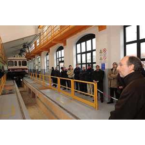 Riccardo Riccardi (Assessore regionale Mobilità e Infrastrutture Trasporto) all'inaugurazione dell'ampliamento dell'officina delle Ferrovie Udine - Cividale (FUC). (Udine 29/11/10)