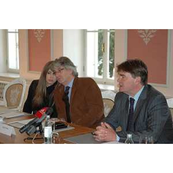 Renzo Tondo (Presidente Friuli Venezia Giulia) e Ivan Jakovcic (Presidente Regione Istriana) nel corso del vertice a Villa Polesini. (Parenzo 30/11/10)