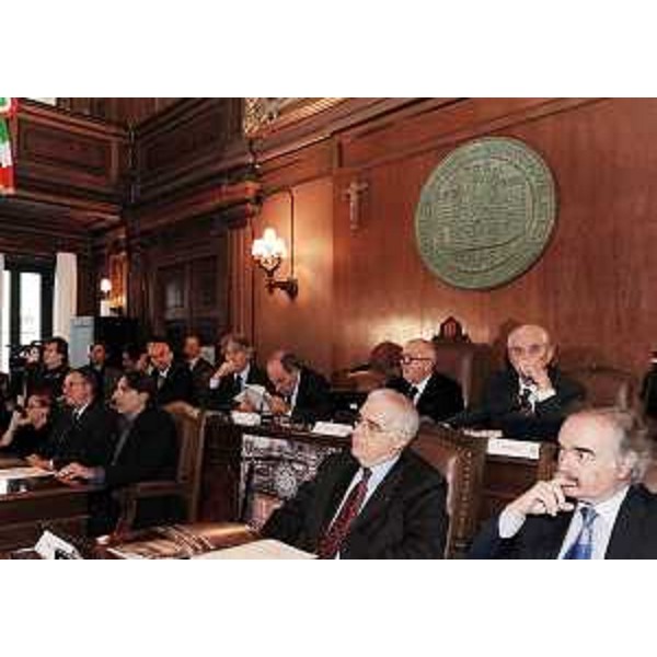 La sala del Consiglio del Comune di Trieste nel corso della celebrazione dei 110 anni dell'Università Popolare di Trieste. (Trieste 02/12/10)
