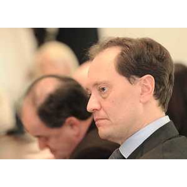 Luca Ciriani (Vicepresidente e Assessore regionale Ambiente, Energia, Montagna, Protezione civile) nel corso della conferenza stampa di fine anno, nella sede della Regione. (Trieste 29/12/10)