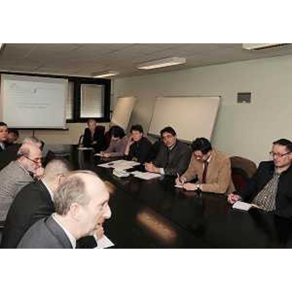 Incontro tra Regione, RFI-Rete Ferroviaria Italiana e amministratori della Provincia di Gorizia e dei Comuni di Doberdò del Lago, Gorizia, Monfalcone, Ronchi dei Legionari, San Canzian d'Isonzo, Staranzano e Turriaco, sul tracciato della linea ferroviaria ad alta capacità/alta velocità per il tratto Ronchi Aeroporto-Trieste, con Riccardo Riccardi (Assessore regionale Infrastrutture e Mobilità). (Trieste 09/02/11)