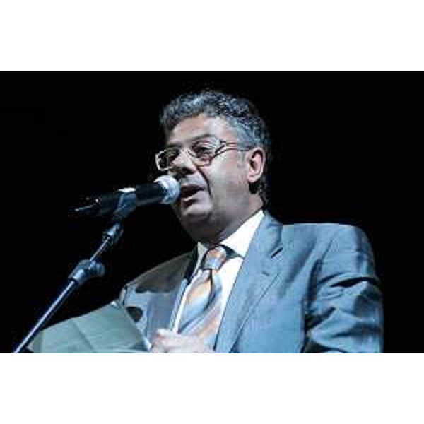 Roberto Antonaz (Assessore Regionale all'istruzione, cultura, sport e pace) alla cerimonia d'apertura delle gare olimpiche EYOF 2005 (Lignano, 03/07/05)