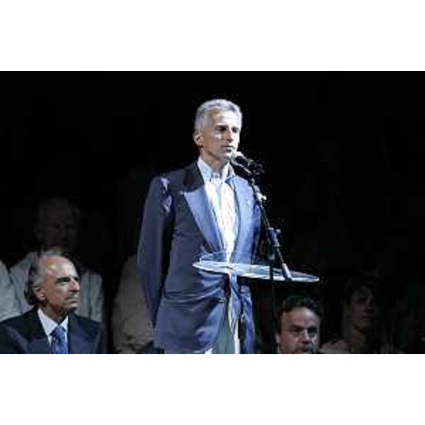 Riccardo Illy (Presidente Regione Friuli Venezia Giulia) alla cerimonia d'apertura delle gare olimpiche EYOF 2005 (Lignano, 03/07/05)