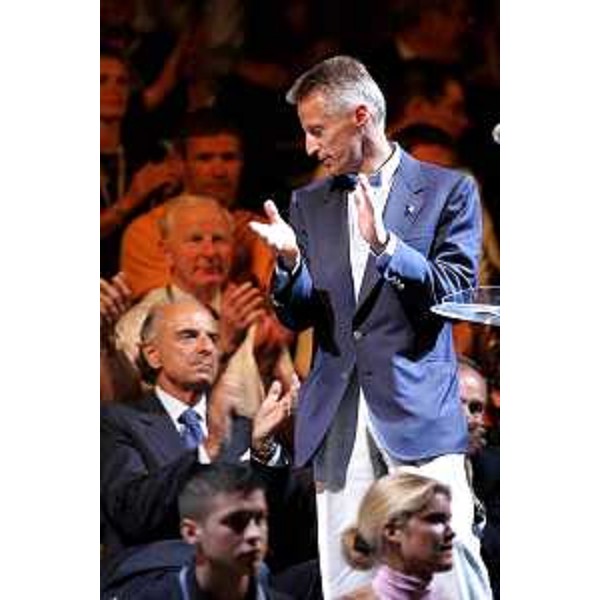 Riccardo Illy (Presidente Regione Friuli Venezia Giulia) alla cerimonia d'apertura delle gare olimpiche EYOF 2005 (Lignano, 03/07/05)